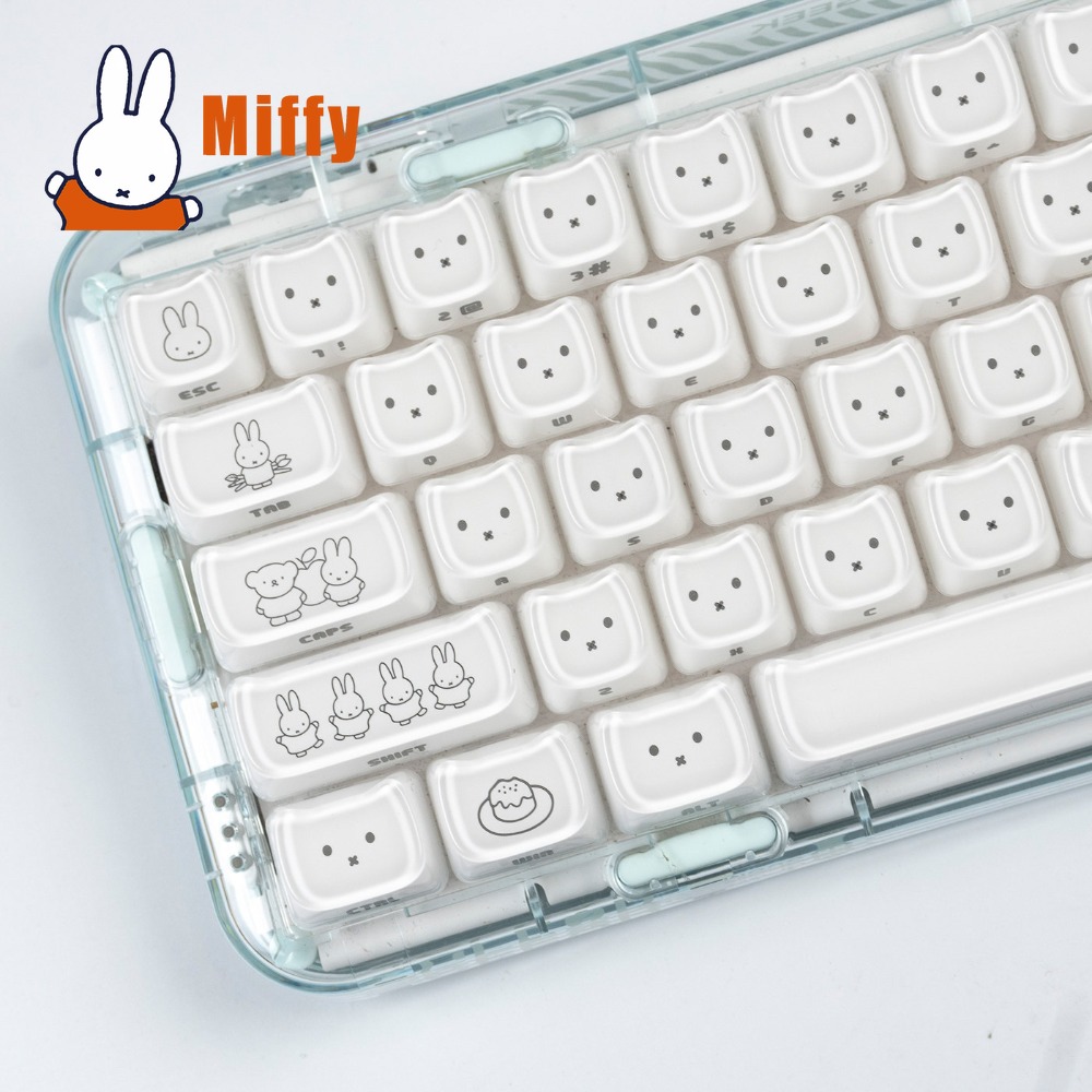 Gaming Accessories Aesthetic - Kawaii Miffy Keycaps Sevimli Tavşan Anahtar