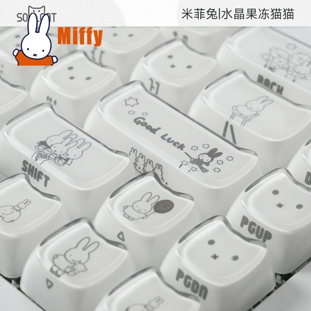 Gaming Accessories Aesthetic - Kawaii Miffy Keycaps Sevimli Tavşan Mekanik