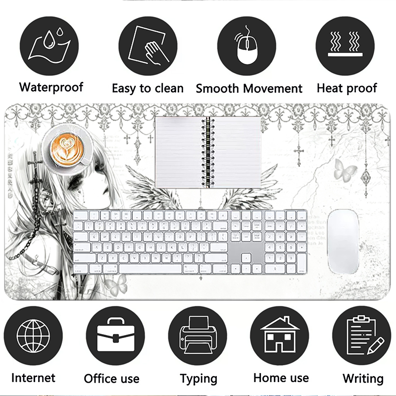 Deri Mousepad Siyah Beyaz Anim - Gaming Accessories Aesthetic incelemesi ve fiyatı